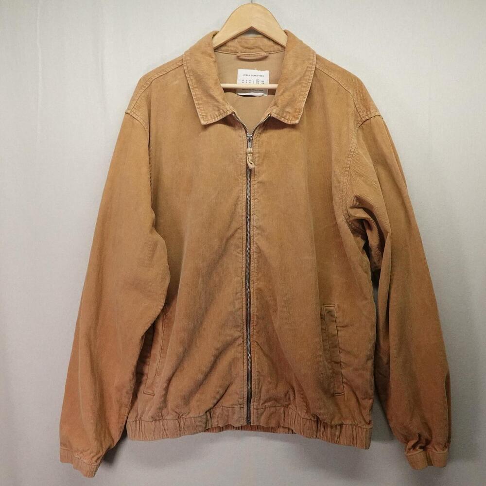 Urban Outfitters Jacket Mens XL Brown Corduroy Full Zip Bomber